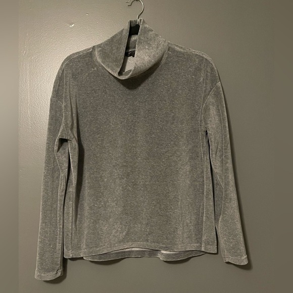 Banana Republic Grey Velour Mock Neck S - Picture 2 of 6
